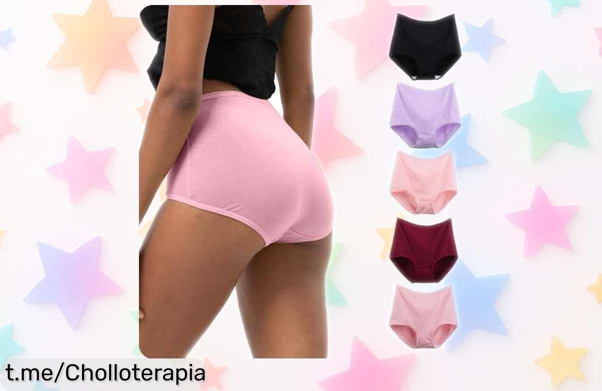 Bragas sin costuras WEASIC de algodón 100% en pack de 5 multicolor, ahora a precio rebajado: siente la diferencia y luce espectacular hoy mismo, ¡no te quedes sin ellas!