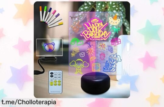 Brillante tablero de mensajes LED con 7 colores y rotuladores borrables en oferta especial, dale vida a tus ideas y crea momentos únicos ¡No pierdas esta oportunidad!