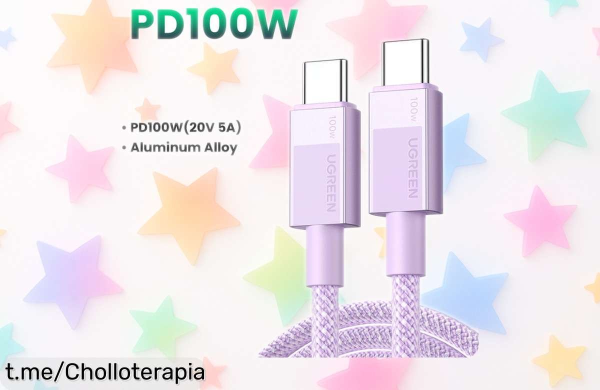 Cable USB C UGREEN 100W con descuento brutal: carga tu iPhone más rápido que nunca y no dejes escapar esta caída de precio única ¡Sé el primero en disfrutar la energía al instante!