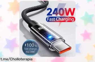 Cable de carga USB C PD 240W con pantalla LED: aprovecha este super chollo rebajado y dale a tu móvil la energía que se merece, ¡no lo dejes escapar!
