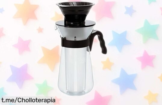 Cafetera en frío con jarra de cristal resistente y contenedor de hielo incluida, ¡super chollo rebajado que te encantará para disfrutar del café siempre!