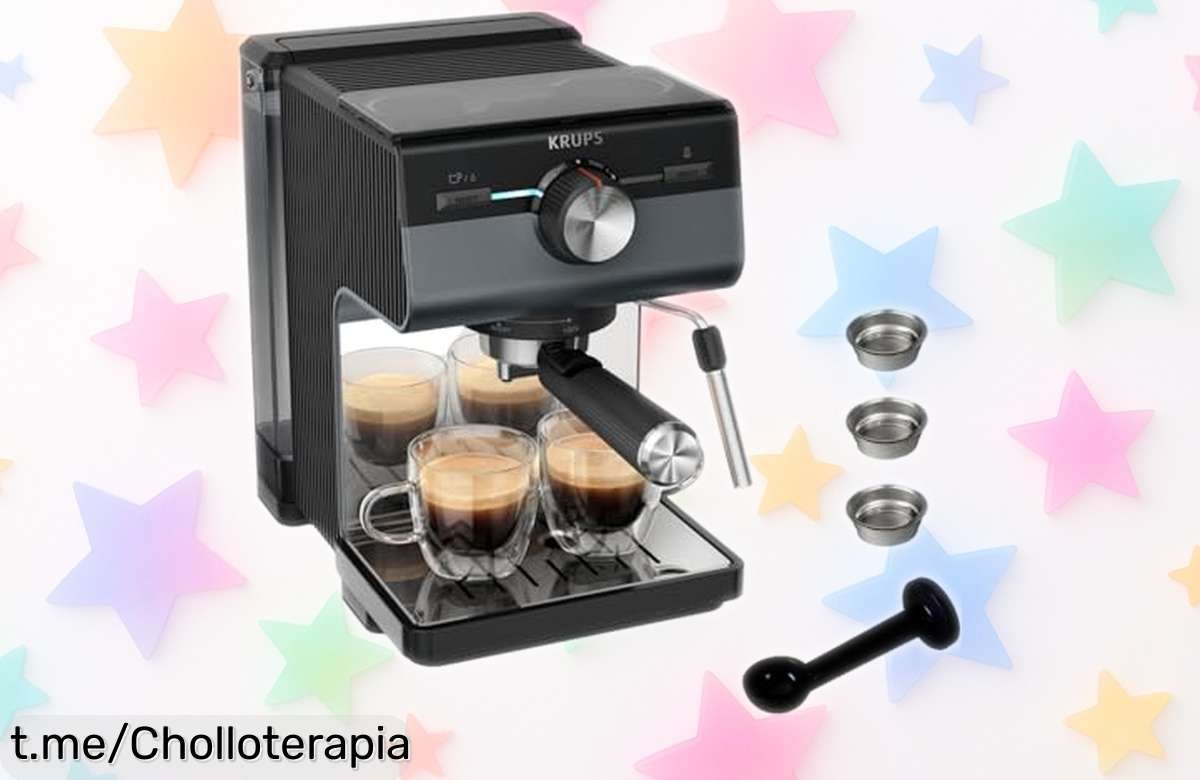 Cafetera espresso manual Krups con 15 bares: ¡perfección en cada sorbo a un precio rebajado que se va volando, no dejes pasar este ofertón y sorprende a tus seres queridos!
