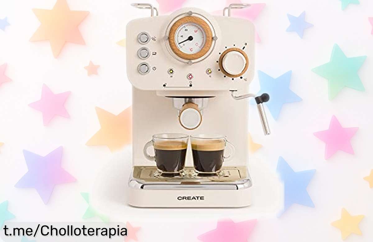 Cafetera express semiautomática Create / Thera retro para disfrutar café profesional en casa, ¡ahora a precio rebajado que no puedes dejar pasar!