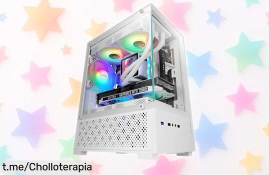 Caja gaming blanca con cristal templado y ventilador FRGB a un precio loco: arma tu PC potente sin líos de cables ni calor, ¡ofertón limitado que hará lucir tu setup espectacular!