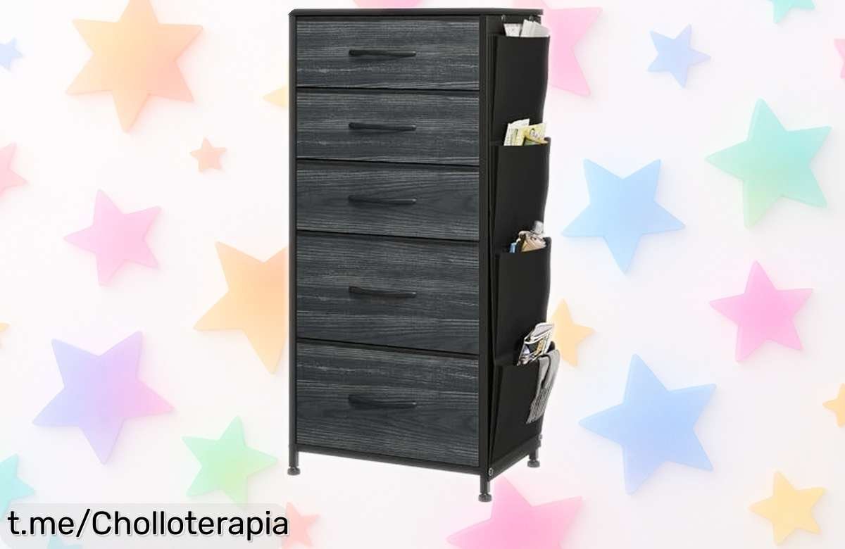 Cajonera de tela YITAHOME con 5 cajones, super chollo en descuento brutal para ordenar y modernizar tu espacio. ¡Aprovéchala antes que se acabe y dale un toque único a tu hogar!