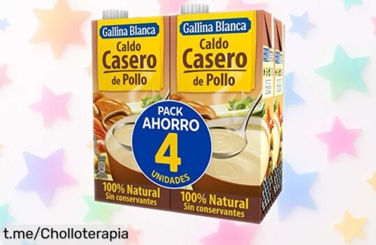 Caldo casero de pollo Gallina Blanca, 100% natural y sin conservantes a precio rebajado, siente el reconfortante sabor en cada sorbo. ¡No esperes más y date este gustazo ya!
