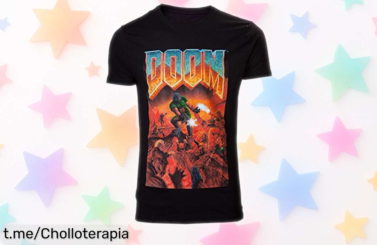 Camiseta Doom negra oficial Bethesda a un precio increíblemente rebajado, ¡no dejes pasar esta oportunidad y exprésate como el verdadero gamer que eres!