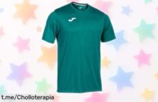 Camiseta Joma verde oscuro con secado rápido, ¡ahora a precio rebajado! No pierdas ni un segundo sin estilo y comodidad: aprovecha este super chollo antes de que desaparezca.