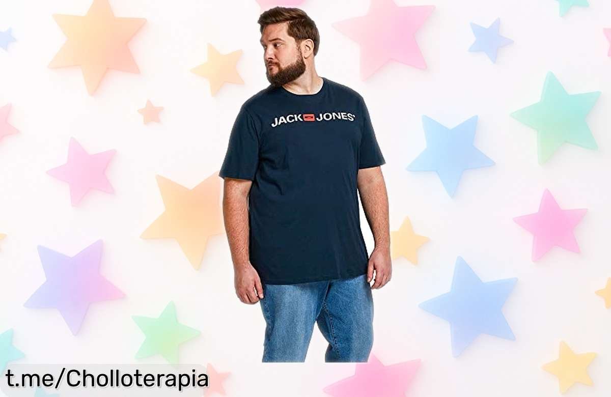 Camiseta azul marino Jack & Jones slim fit a precio rebajado que no puedes dejar escapar, ¡corre antes de que se agoten y deslumbra en cada ocasión!