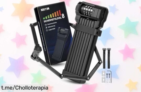 Candado para bicicleta plegable Lotus, resistente y con combinación de 4 dígitos, ¡precio rebajado! Protege tu bici fácil y rápido antes de que se agoten.