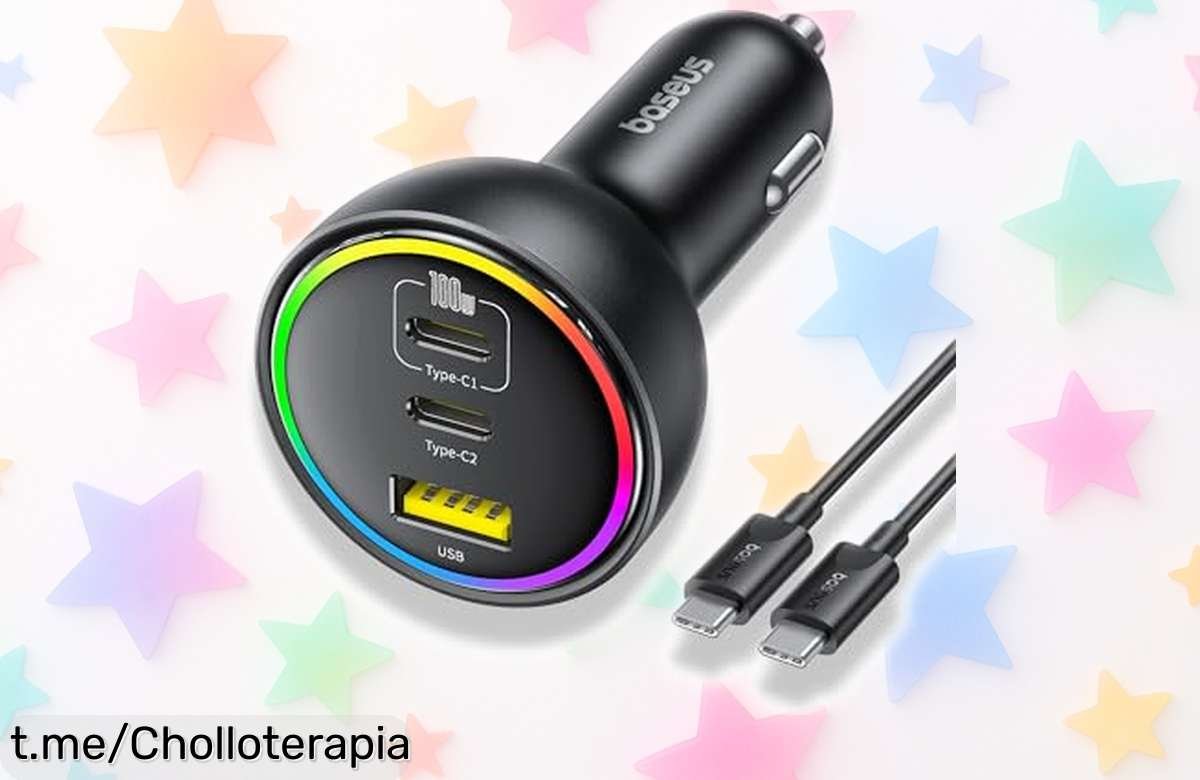 Cargador rápido Baseus para coche con 3 puertos y cable USB C de 100W, un super chollo que no puedes dejar pasar ¡carga al máximo tus dispositivos ya!