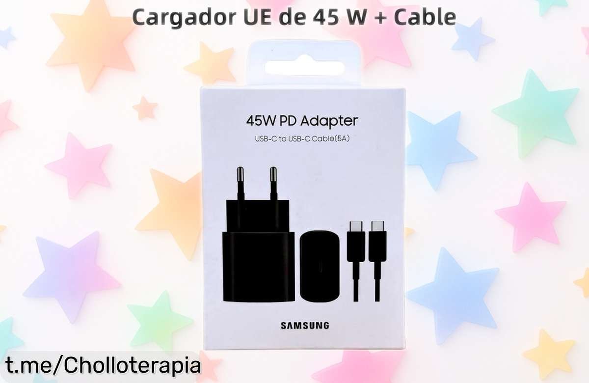 Cargador rápido Samsung original de 45W para Galaxy Ultra, Fold y Flip a precio rebajado: carga al instante y siente la energía volar. ¡No te quedes sin el tuyo!