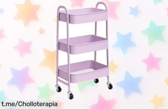 Carro auxiliar con ruedas de tres niveles para cocina, baño u oficina: precio rebajado que no podrías dejar escapar y ordena tu vida rápidamente. ¡No te lo pierdas!