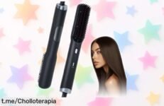 Cepillo alisador Layhou con ionización y aceites esenciales, ¡rebajado a precio loco! Consigue un cabello suave y brillante sin frizz ni quemaduras. No te quedes sin el tuyo, ¡compra ya!