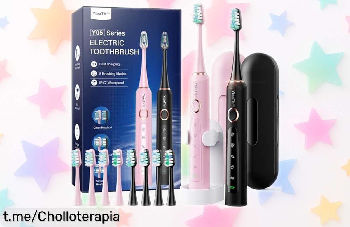 Cepillo de dientes eléctrico sónico con 10 cabezales y estuche, limpieza ultra profunda ¡Aprovecha esta rebaja a precio loco y cuida tu sonrisa como nunca antes!