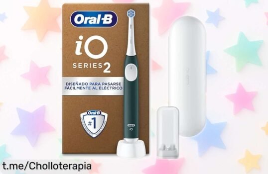 Cepillo eléctrico OralB iO verde bosque con limpieza 100 % más profunda, ahora a precio rebajado. ¡Cuida tu sonrisa y aprovecha este super chollo antes de que se agote!