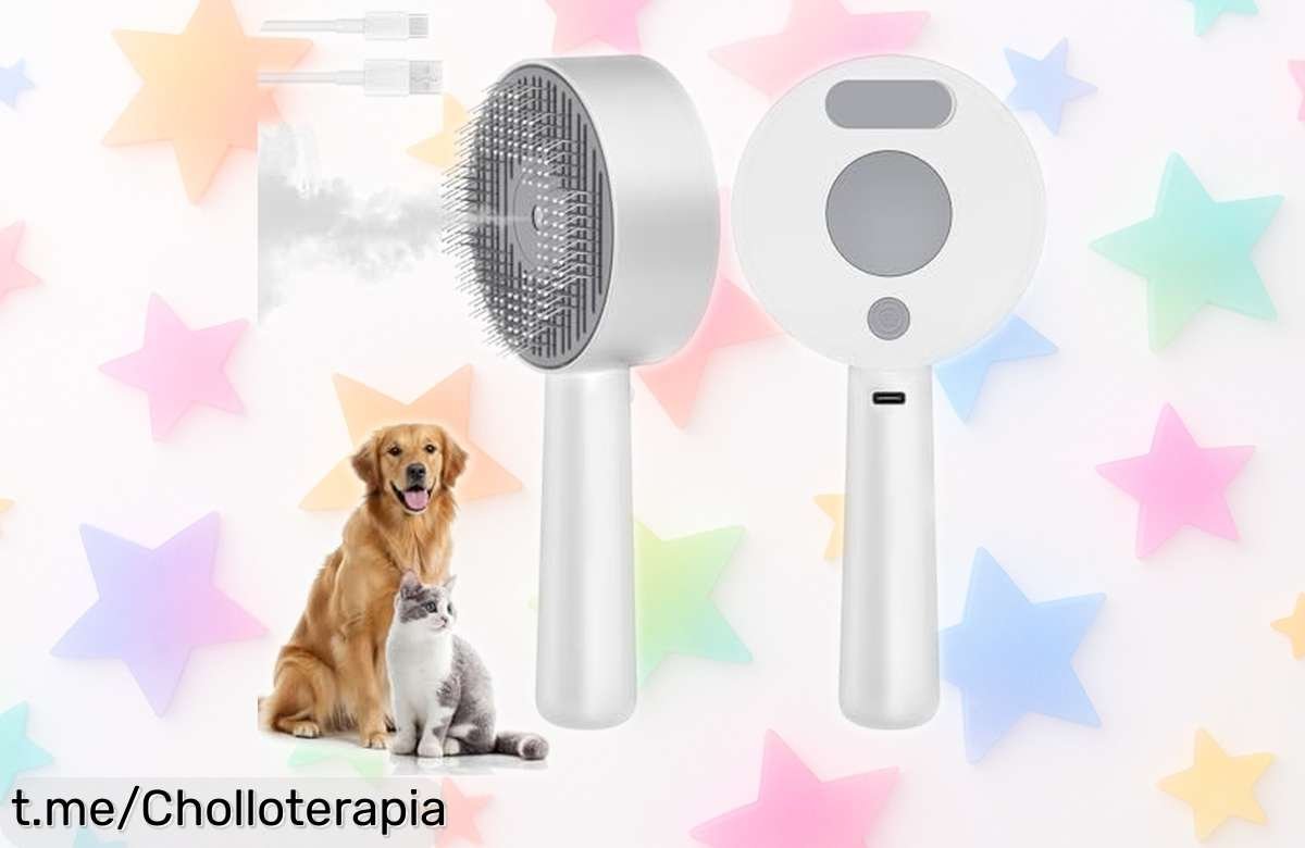 Cepillo para gatos y perros con vapor que limpia fácil ¡Aprovecha este super chollo y dale a tu mascota el cuidado que se merece antes de que se agote!