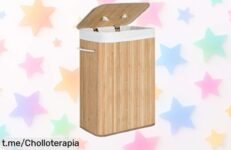 Cesto de ropa sucia SONGMICS de 72 L con tapa y diseño elegante. ¡Precio loco rebajado por tiempo limitado! Organiza sin esfuerzo y dale un toque chic a tu hogar hoy mismo.