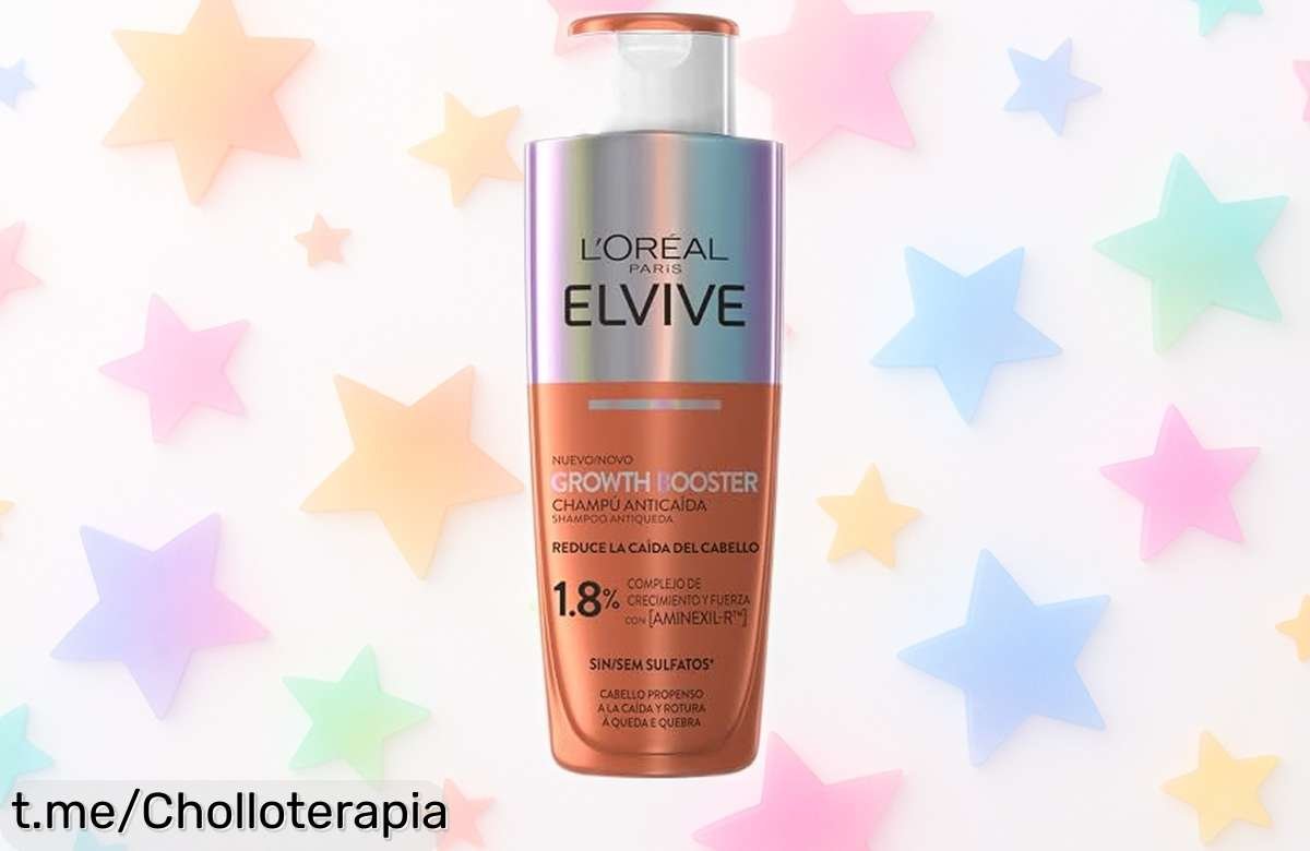 Champú anticaída L’Oréal Paris Elvive Growth Booster: ¡frena la caída y fortalece tu pelo a precio rebajado, un super chollo que hará brillar tu confianza!