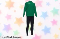 Chándal Joma para hombre en verde con cremallera, ¡super chollo a precio rebajado! No dejes que se te escape y luce increíble con este ofertón ya mismo.