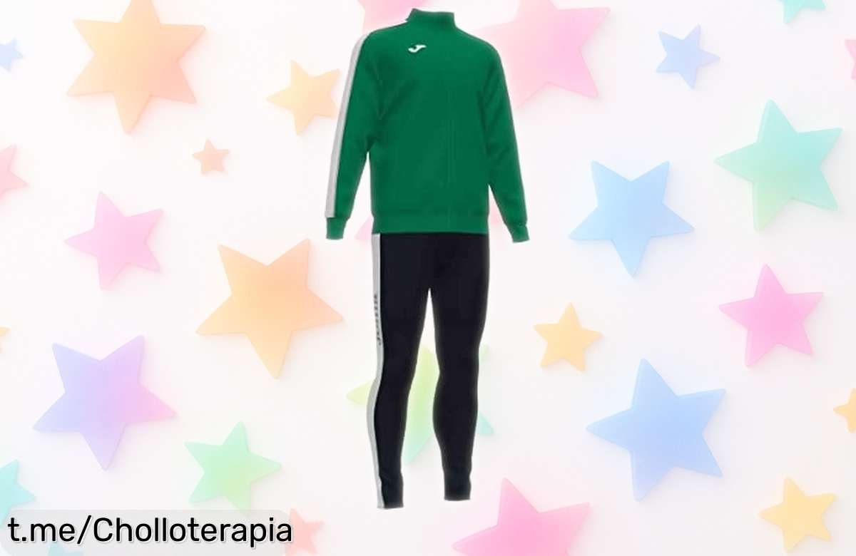Chándal Joma para hombre en verde con cremallera, ¡super chollo a precio rebajado! No dejes que se te escape y luce increíble con este ofertón ya mismo.