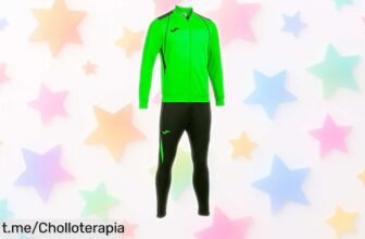 Chándal Joma verde flúor y negro con tela suave, ahora a un precio rebajado que vuela. ¡Impulsa tu día a día con este ofertón increíble y no te quedes sin el tuyo!