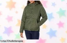 Chaqueta acolchada ligera Amazon Essentials con forro sherpa a precio rebajado, ¡aprovéchala antes de que se agote y siente la calidez del invierno!