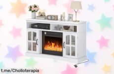 Chimenea eléctrica ajustable para tu salón: Calor seguro y mando a distancia, no te pierdas este descuentazo antes de que se acabe la oferta limitada. ¡Tu hogar lo merece!