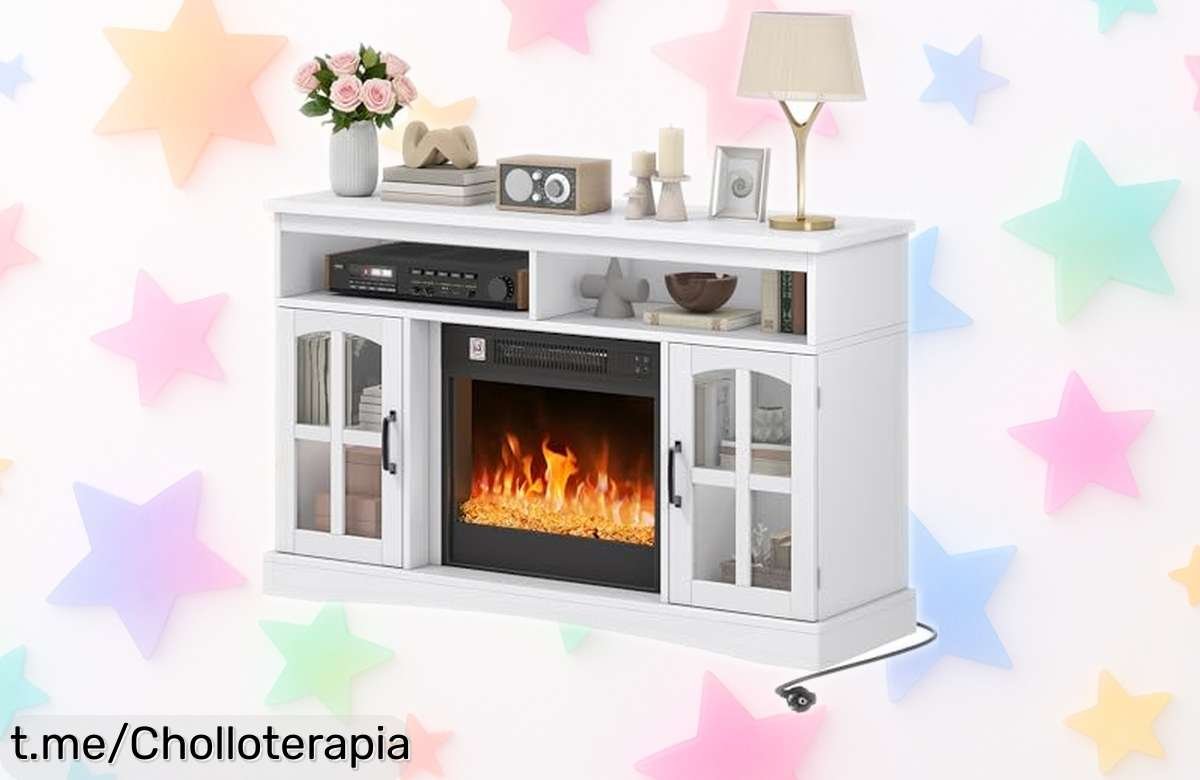 Chimenea eléctrica ajustable para tu salón: Calor seguro y mando a distancia, no te pierdas este descuentazo antes de que se acabe la oferta limitada. ¡Tu hogar lo merece!