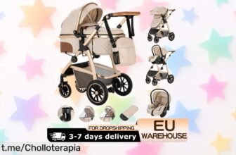 Cochecito de bebé 3 en 1 con cuadro de aluminio y mosquitera, ¡ofertón rebajado para disfrutar paseos seguros! No te quedes sin el tuyo, haz que cada salida sea especial ya.