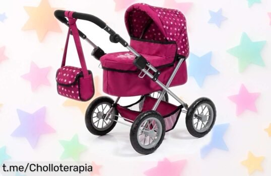 Cochecito plegable para muñecas Bayer, ¡rebajado de precio loco! Perfecto para que ellos jueguen felices y todo esté en su lugar. No dejes escapar esta oferta limitada, actúa ya.