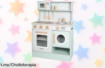 Cocinita infantil de madera WOOMAX con fregadero extensible, un super chollo que hará brillar la imaginación de los peques. ¡No te quedes sin ella y llena sus días de risas!