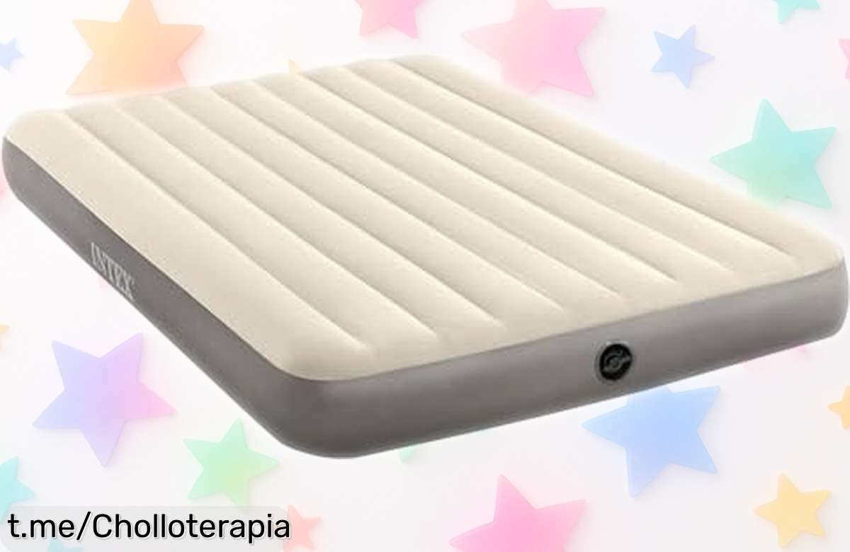 Colchón hinchable súper resistente FiberTech que soporta hasta 272 kg, ahora a un precio muy bajo; ¡aprovéchalo ya y duerme sin preocupaciones!