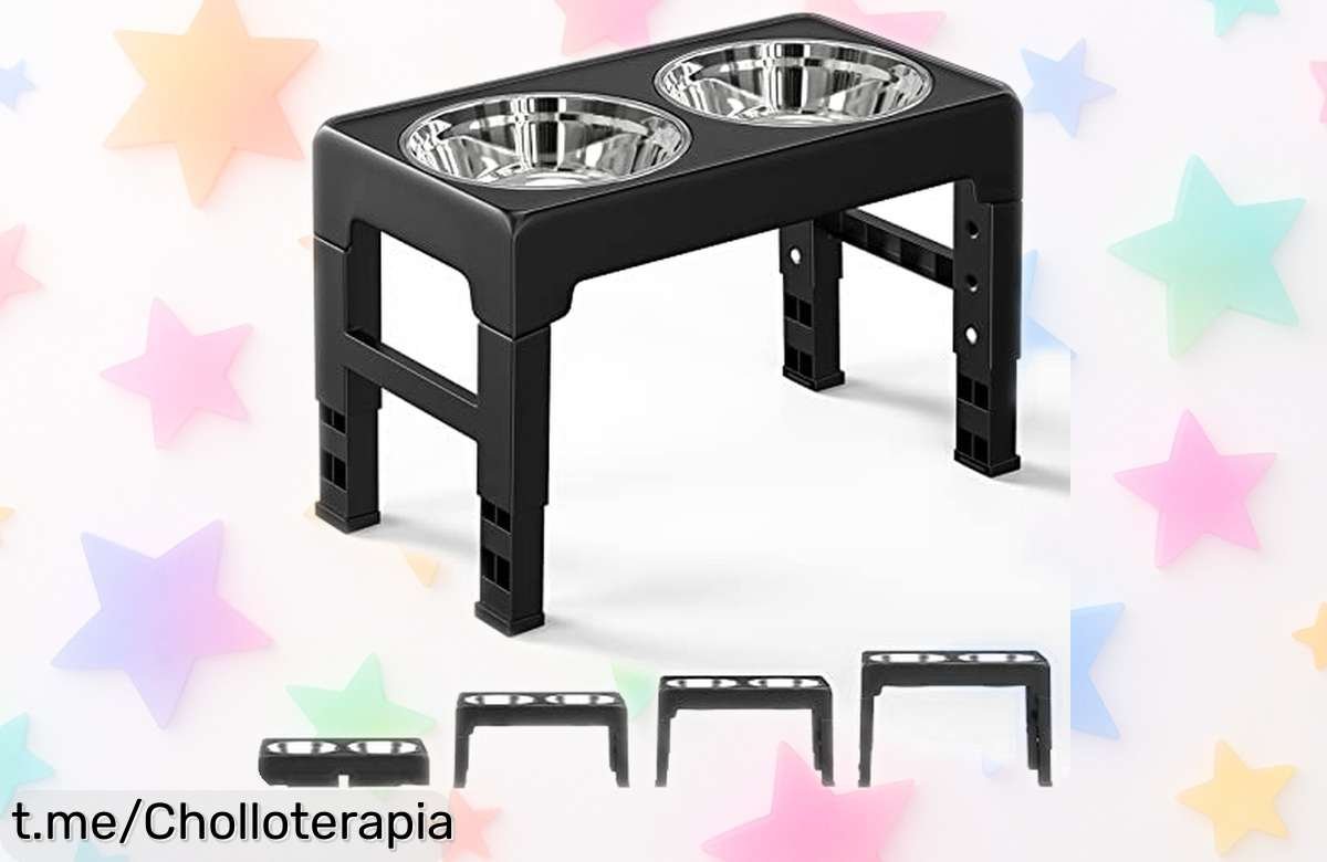 Comedero plegable para mascotas Pawaboo, ajustable y super resistente a un precio loco. Dale la mejor comida a tus peludos y disfruta con ellos ¡Hazte con este chollazo ya!