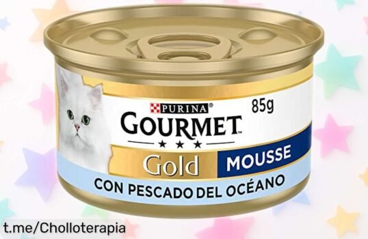 Comida húmeda para gato adulto Gourmet Gold mousse con pescado del océano, un super chollo en pack de 24 latas que hará feliz a tu peludo. ¡Date prisa antes que se acabe!