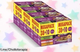 Comida húmeda para gatos Whiskas Megapack de 48 sobres: el super chollo que hará feliz a tu gato y a tu bolsillo, ¡no te lo pierdas o se escapará!