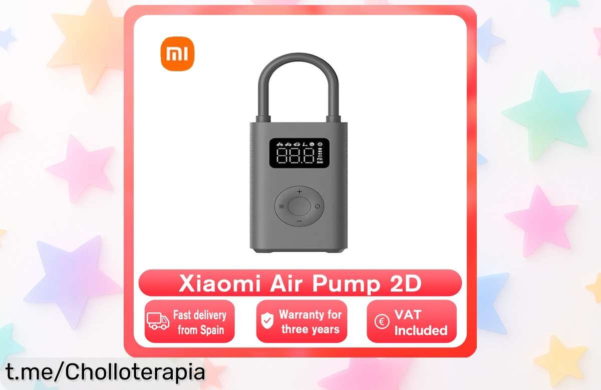 Compresor de aire portátil Xiaomi con inflador LED y 150PSI, super chollo por tiempo limitado que te salvará de cualquier apuro, ¡nuestro precio ha caído en picado!