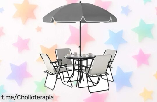 Conjunto jardín de 6 piezas Outsunny: super chollo con descuento brutal por tiempo limitado para disfrutar del aire libre ¡Haz tu terraza el lugar ideal ahora mismo!