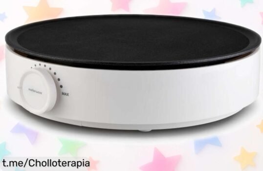 Crepera potente de 1200W con temperatura ajustable, ¡ofertón limitado que llenará tu hogar de alegría y deliciosos crepes! Corre antes que se agoten.