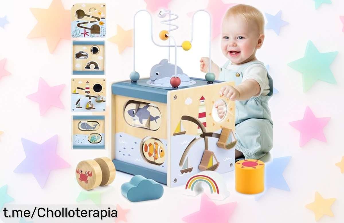 Cubo de actividades Montessori para bebés, precio rebajado solo por poco tiempo ¡Haz sonreír a tu peque con este juguete imprescindible!