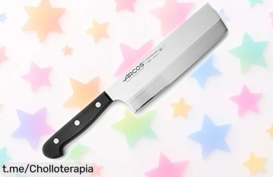 Cuchillo Usuba asiático ARCOS: diseño resistente y filo eterno a precio rebajado, ¡corta verduras con un gustazo que no querrás perderte!
