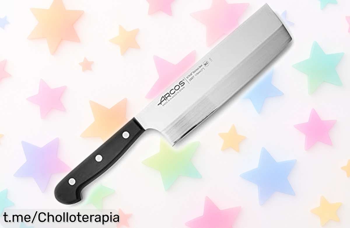 Cuchillo Usuba asiático ARCOS: diseño resistente y filo eterno a precio rebajado, ¡corta verduras con un gustazo que no querrás perderte!