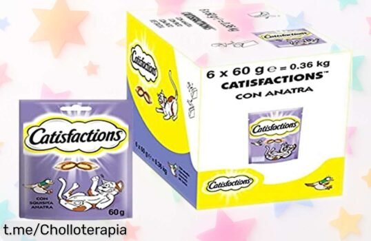 Deliciosas friandises Catisfactions al pato para gatos, pack de 6 en sachet a precio loco ¡Haz feliz a tu peludo con este super chollo antes que se acabe!