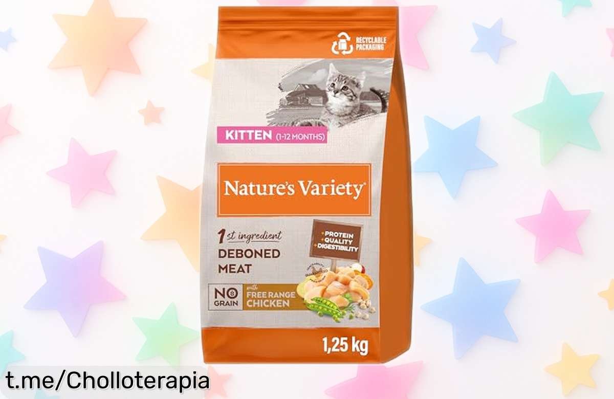 Delicioso pienso para gatos kitten Nature’s Variety No Grain, proteínas premium y sin cereales a precio rebajado; ¡haz que tu gato brille de energía antes de que se acabe!