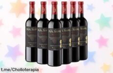 Delicioso vino tinto Pata Negra en pack de 6, ahora a un precio loco para que deslumbres en tus cenas y celebraciones. ¡Haz que cada brindis cuente!