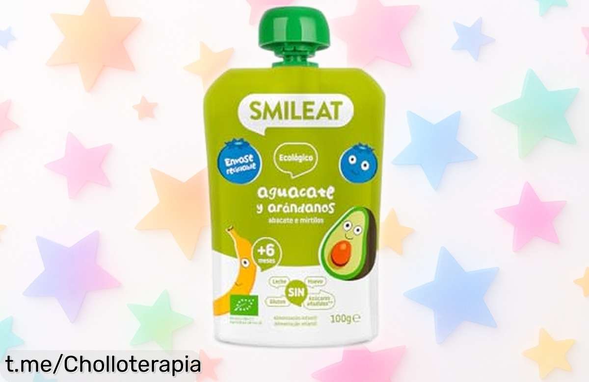Deliciosos pouch de frutas Smileat con aguacate y arándanos, ¡no te pierdas este precio rebajadísimo! Dale un capricho sano a tus peques antes de que se agote.
