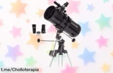Descubre el cielo con el telescopio reflector Celestron, súper fácil para principiantes; ¡ofertón increíble y garantía de 2 años! No te lo pierdas, empieza tu aventura estelar ya.
