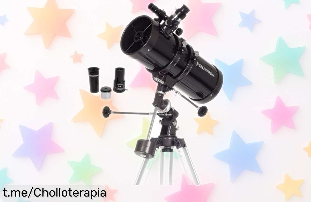 Descubre el cielo con el telescopio reflector Celestron, súper fácil para principiantes; ¡ofertón increíble y garantía de 2 años! No te lo pierdas, empieza tu aventura estelar ya.