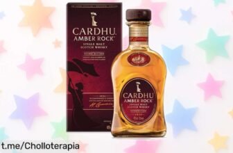 Descubre el whisky escocés Cardhu Amber Rock en estuche regalo, salva su sabor a vainilla y roble en este super chollo; ¡No dejes pasar esta oportunidad para brindar momentos únicos!