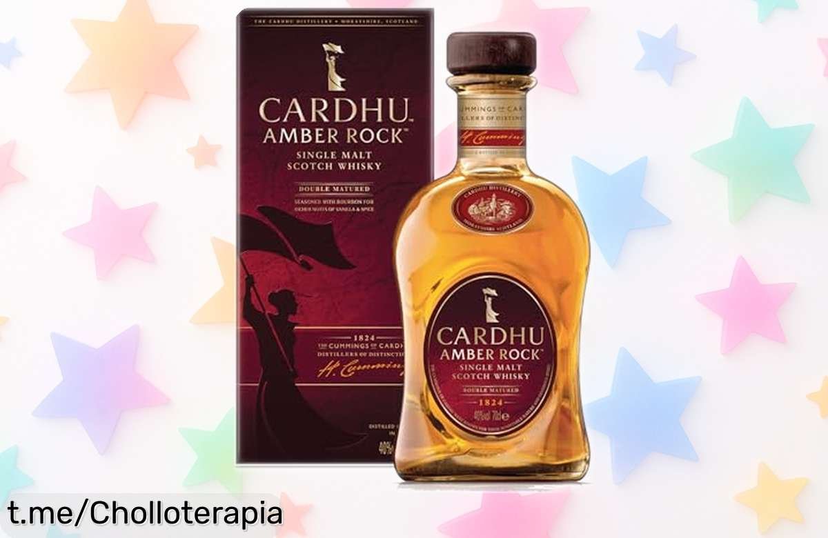 Descubre el whisky escocés Cardhu Amber Rock en estuche regalo, salva su sabor a vainilla y roble en este super chollo; ¡No dejes pasar esta oportunidad para brindar momentos únicos!